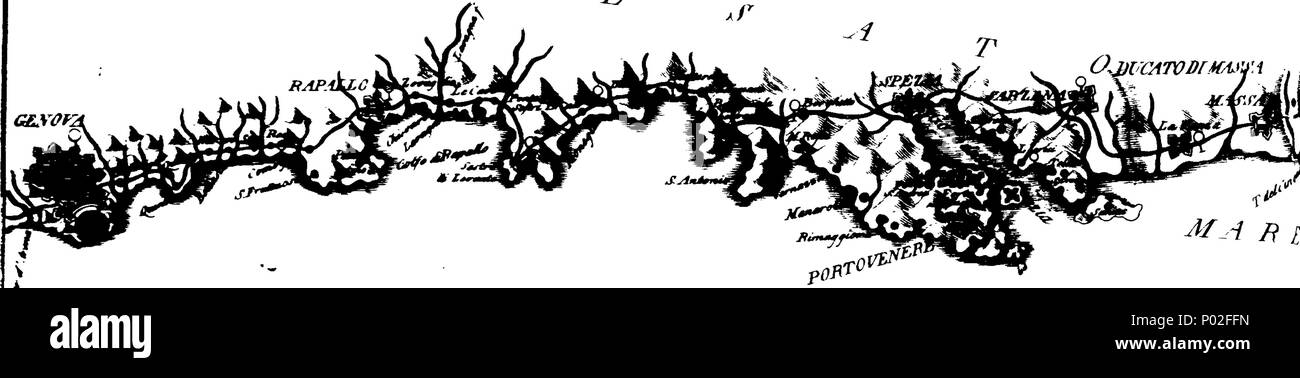 . Englisch: Fleuron aus Buch: eine kurze Darstellung der Straßen Italiens für die Verwendung von Herren, die mit dem Post reisen, mit einer vollständigen Beschreibung der der Städte, Gemeinden, Dörfer und Flüsse, und eine Erklärung [sic] der Blick für einige Milles [sic] auf jeder Seite der Straße in dreiundzwanzig geographische Karten,... 27 Eine kurze Darstellung der Straßen Italiens für die Verwendung von Herren, die Reise mit der post Fleuron T 089049-5 Stockfoto