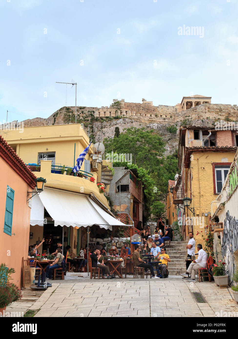 Bars Restaurants in Plaka, Athens: Klepsidra Cafe Stockfoto