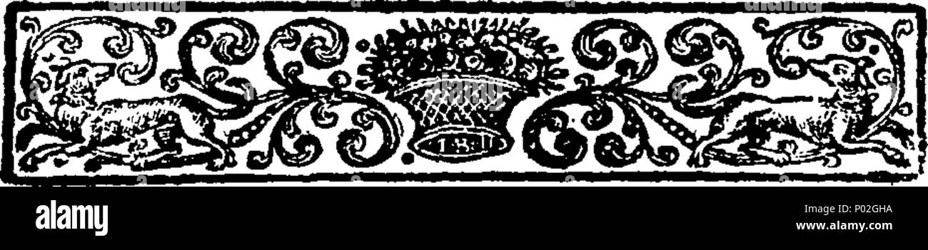 . Englisch: Fleuron aus Buch: ein Katalog von eine ganze Bibliothek von neugierig und gelegentlich Bücher,..., die zu einem Gentleman in letzter Zeit deceas würde, die versteigert werden, ... bei der Rose-Tavern, temple-bar am Montag, den 8. Mai, ... von Charles Corbett,... 30 ein Katalog von eine ganze Bibliothek von neugierig und gelegentlich Bücher Fleuron T 187532-1 Stockfoto