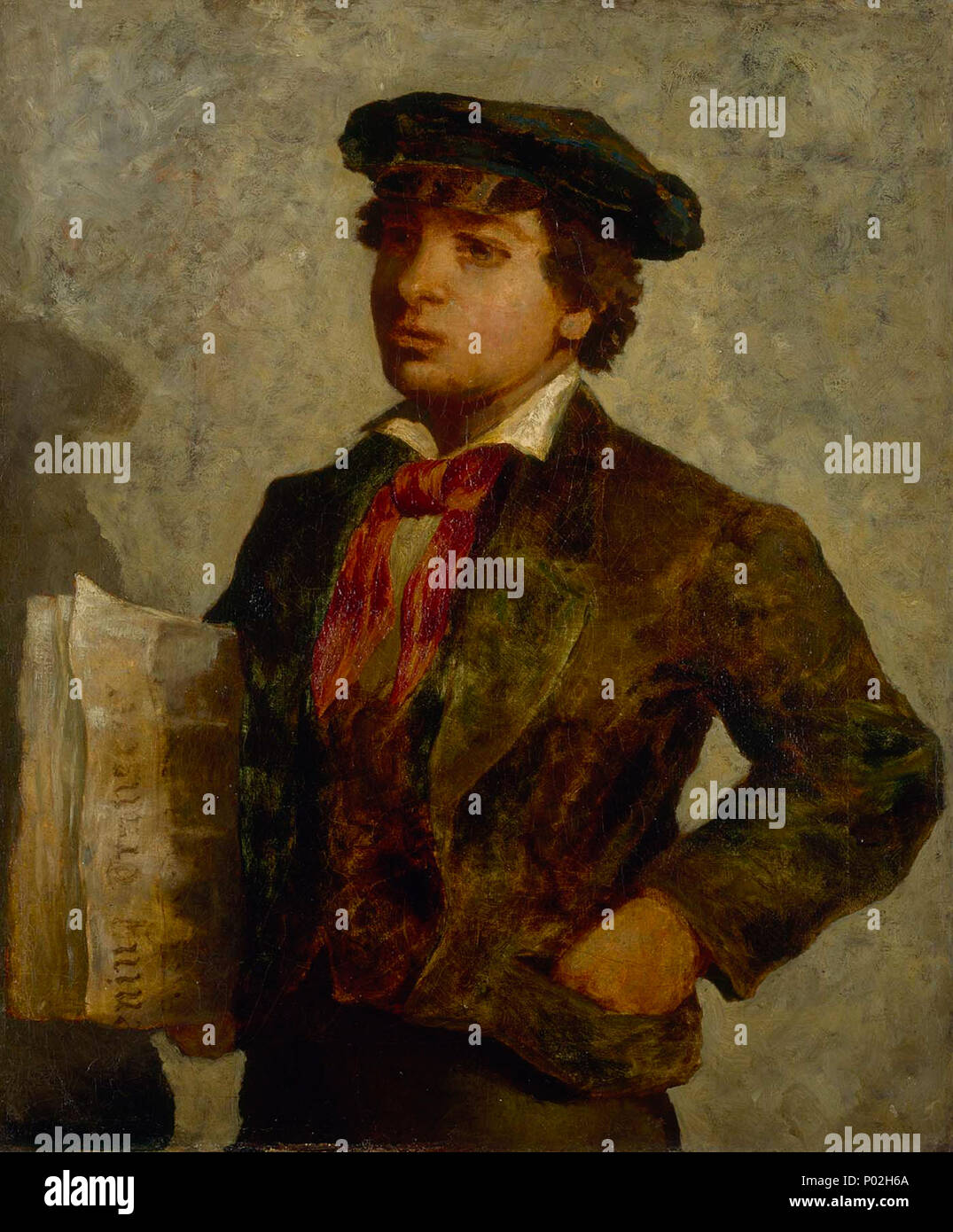 . Englisch: Zeitung Junge 1869 Edward Mitchell Bannister Geboren: St. Andrews, New Brunswick, Kanada 1828 Gestorben: Providence, Rhode Island, 1901 Öl auf Leinwand 30 1/8 x 25 1/8 in. (76,6 x 63,7 cm) Smithsonian American Art Museum Geschenk von Jack Hafif und Frederick Weingeroff 1983.95.85. 13 April 2011, 04:54:19. w: Edward Mitchell Bannister 4 1983.95.85 1 a Stockfoto