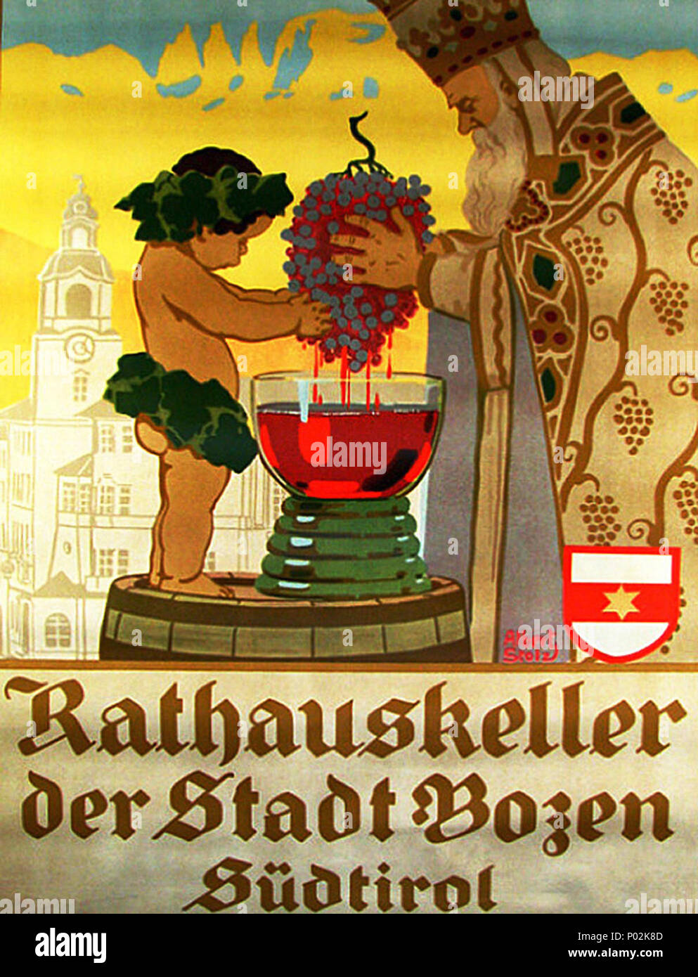 . Français: Publicité pour le Vin d'Autriche en 1915. 23 Juni 2011, 08:44:14. Unbekannt 1915 13 Autriche 1915 Art Nouveau Stockfoto