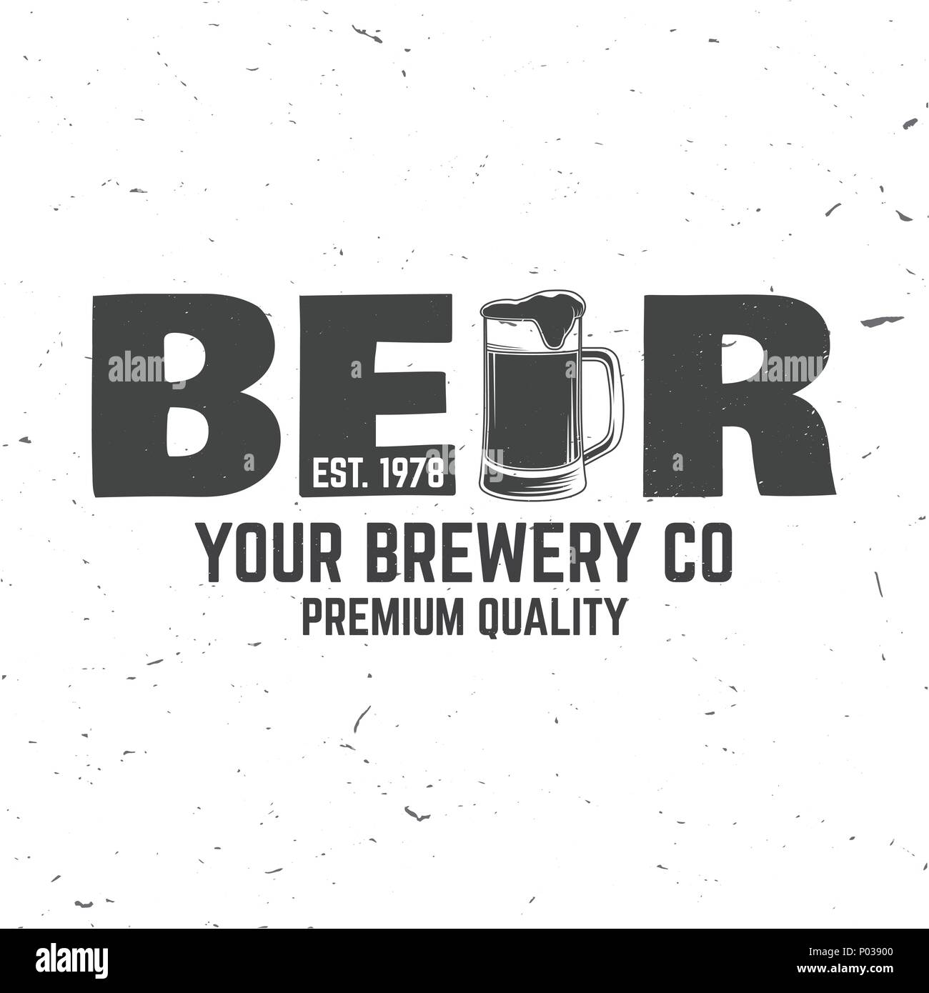 Handwerk Bier Abzeichen. Vector Illustration. Vintage Design für eine Bar, ein Pub und ein Restaurant. Untersetzer für Bier. Stock Vektor