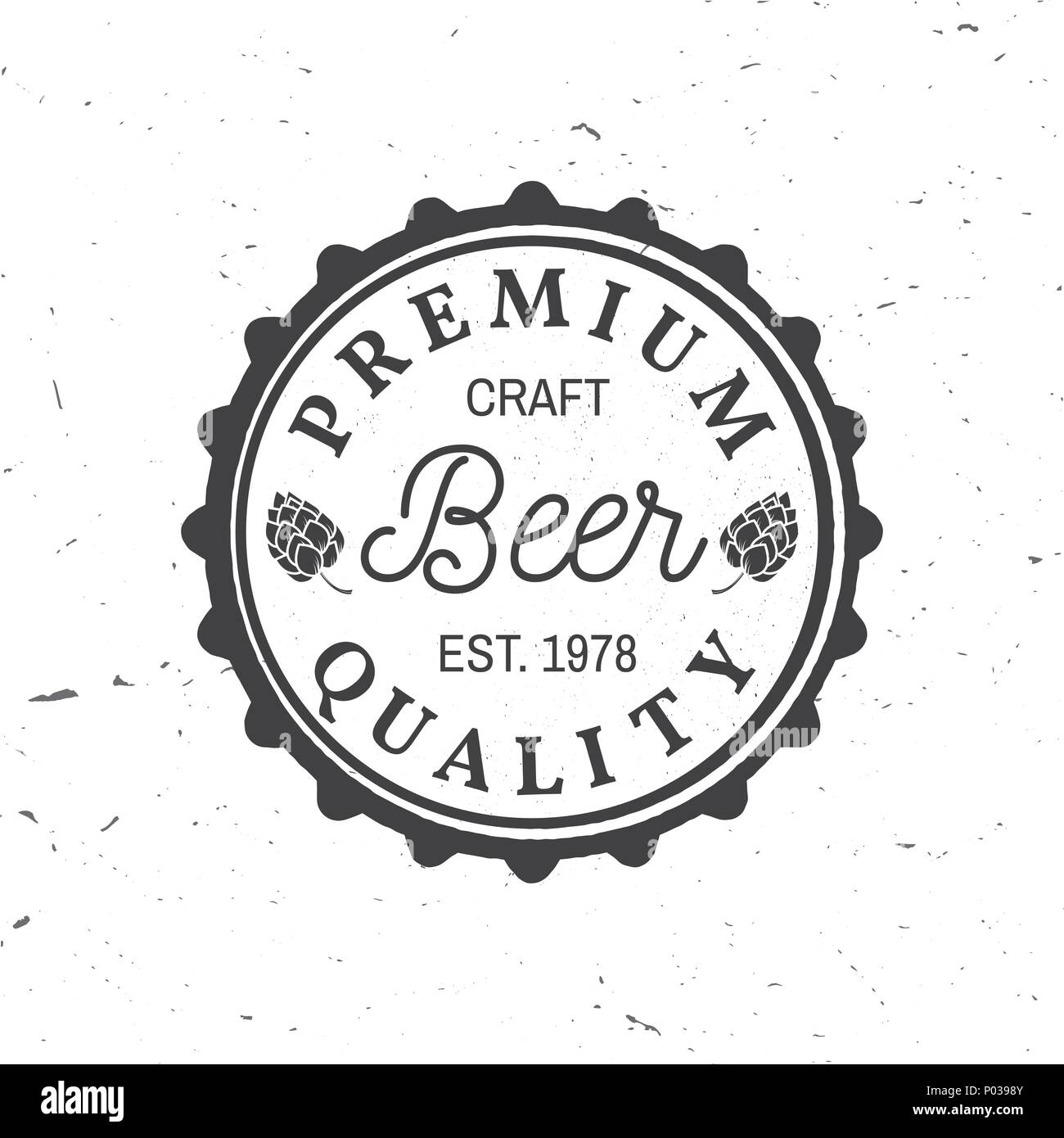 Handwerk Bier Abzeichen. Vector Illustration. Vintage Design für eine Bar, ein Pub und ein Restaurant. Untersetzer für Bier. Stock Vektor