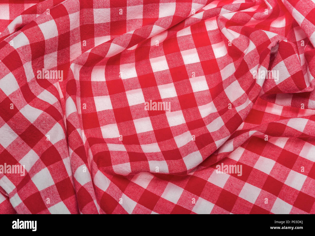 Rot kariert Serviette. Stockfoto