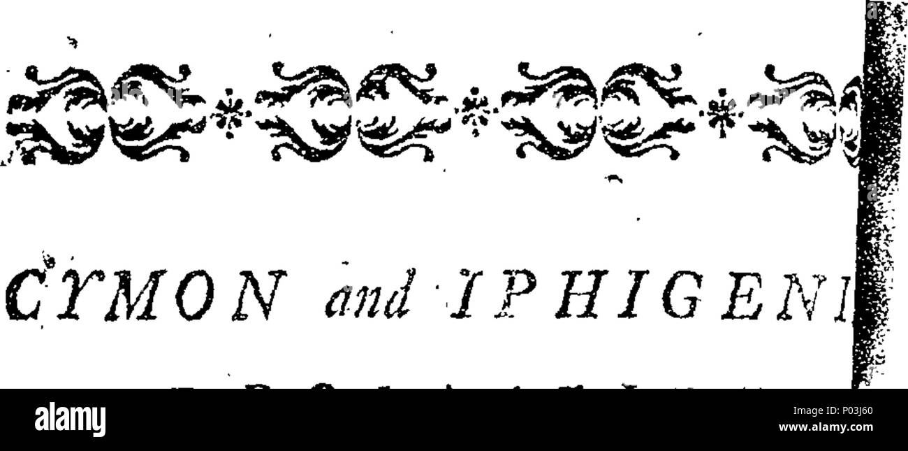 . Englisch: Fleuron aus Buch: eine Sammlung von neuen Songs. Mit. 1. Cymon und Iphigenie. 2. Auf glatten Flügeln's Pleasure, &c. 3. Der nachteule Nest. 4. Der Scherz. Num. Viii. 44 eine Sammlung von neuen Songs Fleuron N 028496-3 Stockfoto