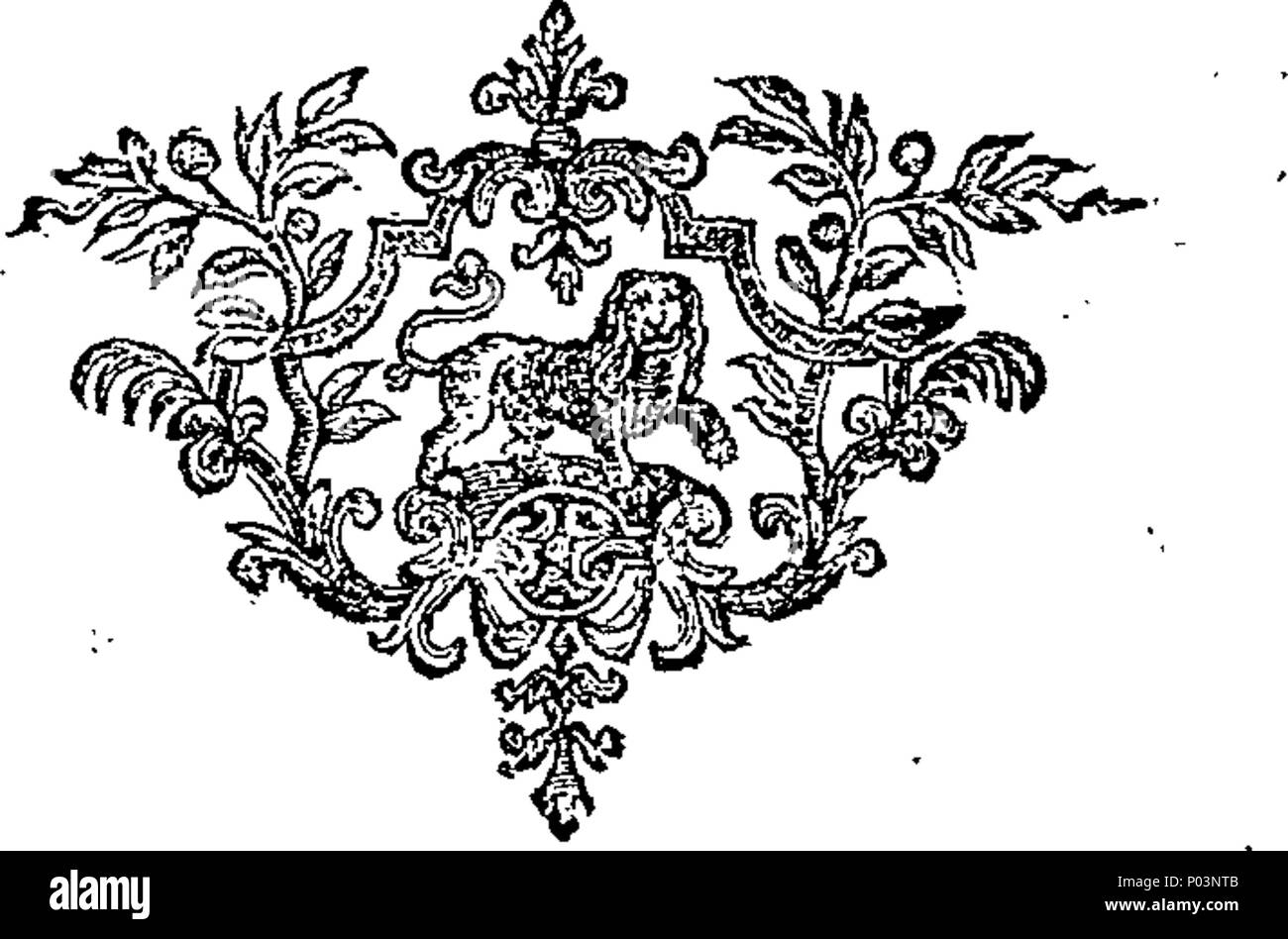 . Englisch: Fleuron aus Buch: ein Vergleich zwischen Redner H- und P-Redner. 55 Ein Vergleich zwischen Redner H- und P-Redner. Fleuron T 102770-4 Stockfoto