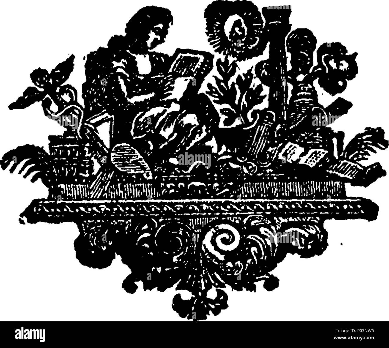 . Englisch: Fleuron aus Buch: A compendious Konto der Errichtung des Römischen Reiches in Deutschland; und von Papst Gregor V Verfassung; Ernennung Wähler deutscher Kaiser zu Chuse, zum Schaden der antient Römer; und die Bedingungen, die die Abstimmung von Böhmen aktiv machen: Die umstrittene Wahlen; die Kaiser depos würde durch die Intrigen des Hofes von Rom; Päpste depos würde von den Kaisern und den Kriegen Anlass würde dabei. Zu dem wird hinzugefügt, mit Noten, die berühmte Goldene Bulle, der Kaiser Karl IV. Die Abwicklung der Wahlen der Kaiser; die Funktionen des Kurfürsten, und die Nachfolge Stockfoto