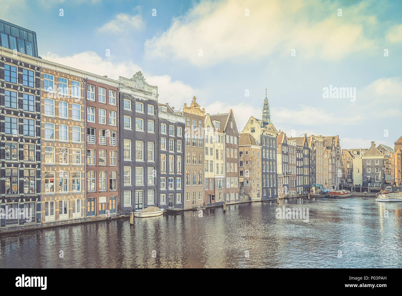 Traditionellen Altbauten in Amsterdam, Niederlande. Stockfoto