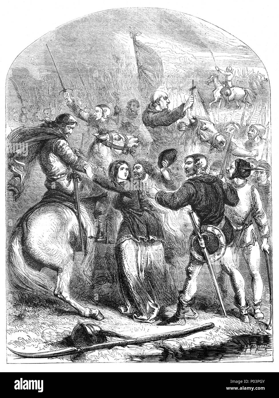 Joan von Kent (1328-1385), bekannt als der "fair Maid von Kent, war die Frau von Edward, der schwarze Prinz, der am 7. Juni 1376 gestorben. Während der Regierungszeit ihres Sohnes, der junge König Richard II. stand vor der Herausforderung der Bauern"-Aufstand. Joan genossen ein gewisses Prestige und würde unter den Menschen als älteren, Royal dowager. Nach ihrer Rückkehr von einer Wallfahrt zum Heiligtum von Thomas Becket in der Kathedrale von Canterbury im Jahr 1381, fand sie ihren Weg von Wat Tyler's Rebellen auf Blackheath gesperrt, aber sie war nicht nur durch unversehrt lassen, aber grüßte mit Küssen und mit einer Eskorte für den Rest Ihrer Reise. Stockfoto