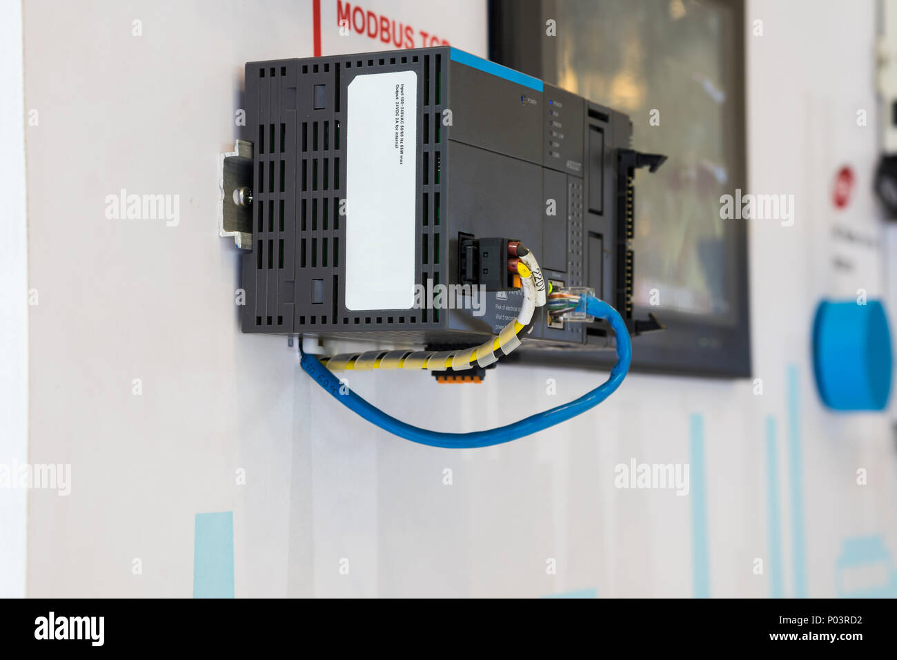 Die SPS-Steuerung für den industriellen Maschinen; bis schließen Stockfoto