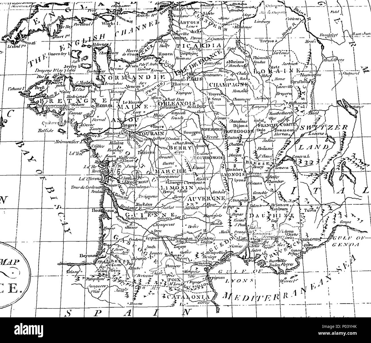 . Englisch: Fleuron aus Buch: eine vollständige geographische Wörterbuch, oder universal Ortsverzeichnis; von alten und modernen Geographie: Mit einem vollständigen, besonderen, und genaue Beschreibung der bekannten Welt, in Europa, Asien, Afrika und Amerika: Bestehend aus einem kompletten System von Geographie, illustriert mit richtigen Karten und eine herrliche Aussicht auf die wichtigsten Städte, &c. und chronologische Tabellen der Staaten Europas. Die geographische Teile von John seally, A. M. Mitglied der Römischen Akademie; Autor der Histoire Chronologique, Sacre'e et Profane; Elemente der Geographie und Astronomie, &c. &C. Interspers Stockfoto