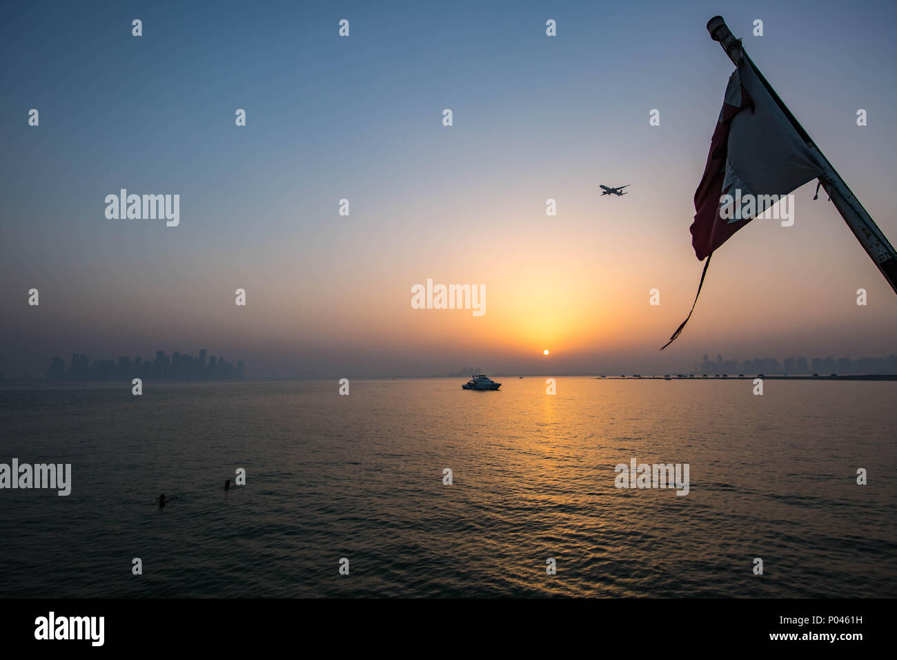 Doha Sonnenuntergang Stockfoto