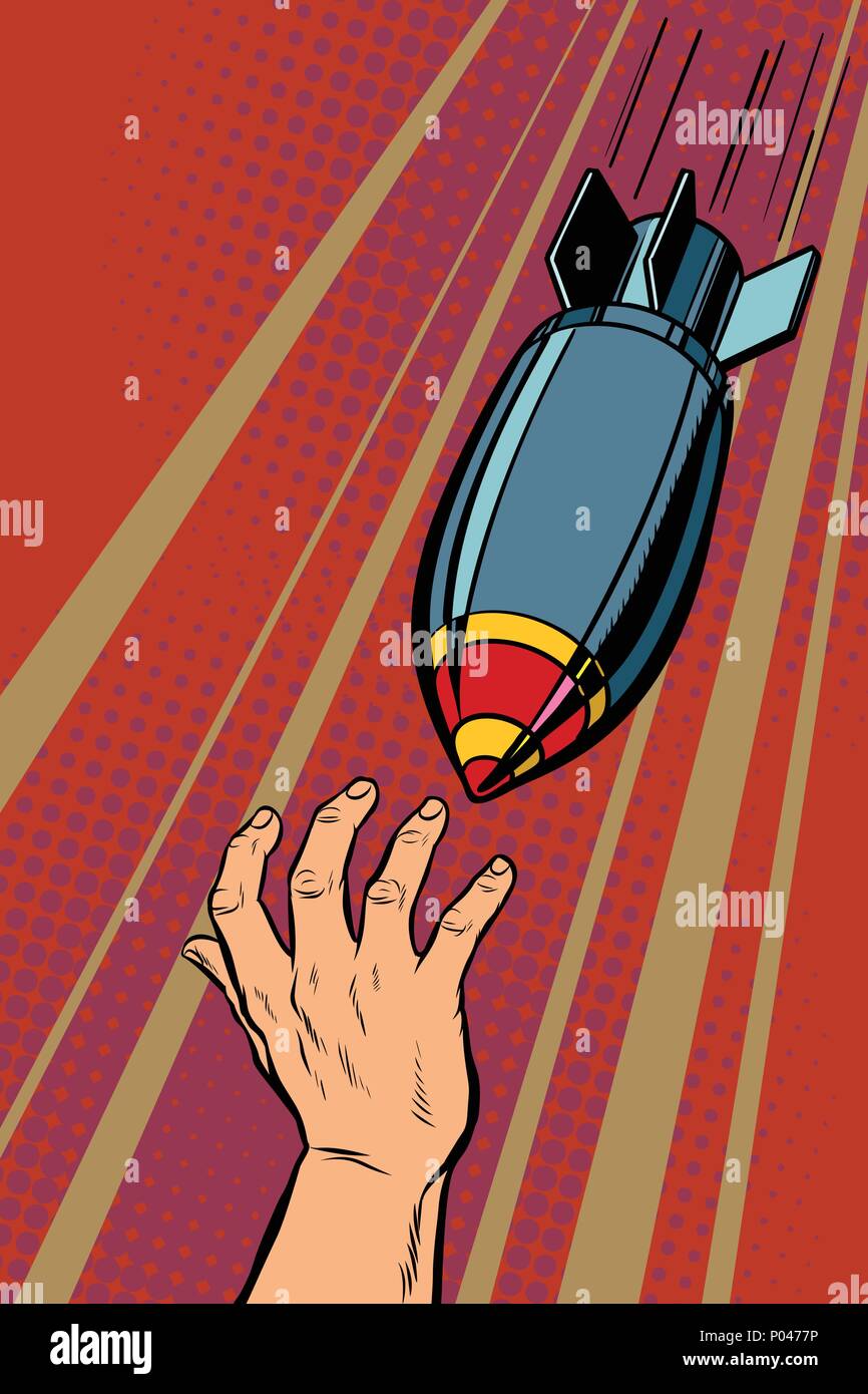 Krieg Bomben fallen auf den Menschen Stock Vektor