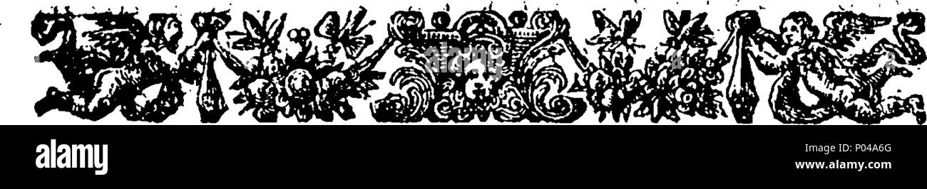 . Englisch: Fleuron aus Buch: Eine kritische Geschichte der Errichtung des Bretonen unter den Gallier und ihrer Abhängigkeit von der französischen Könige und Herzöge der Normandie. Von Monsieur der Abt von Vertot, der Akademie Royal von Inschriften und Belletristik. Aus dem Französischen Original getan, gedruckt in Paris. ... 76 Eine kritische Geschichte der Errichtung des Bretonen unter den Gallier und ihrer Abhängigkeit von der französischen Könige und Herzöge der Normandie Fleuron T 082071-16 Stockfoto