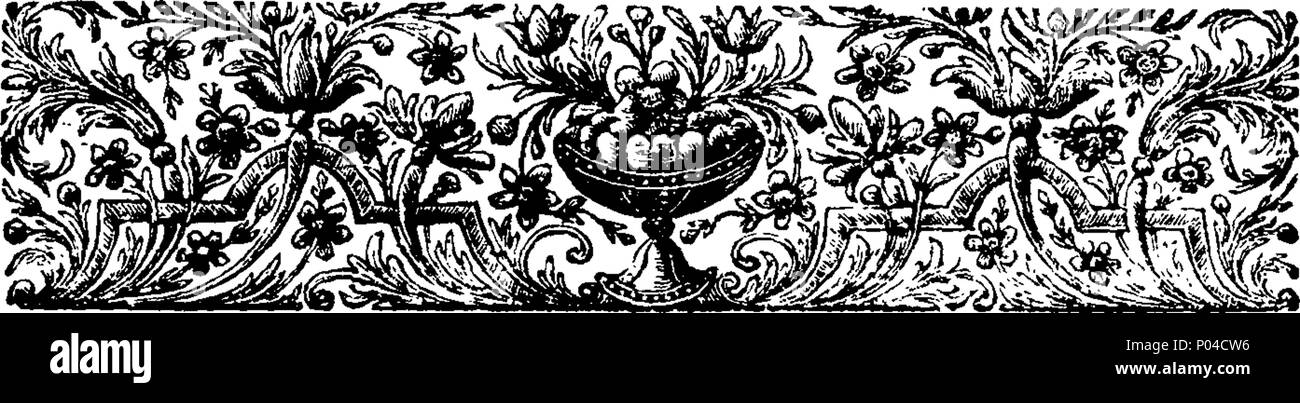 . Englisch: Fleuron aus Buch: Eine Beschreibung der Guernsey Lilly. Von James Douglas, M.D. Arzt in außergewöhnlichen Ihrer Majestät. Ehrenmitglied der Hochschule der Ärzte, London; und Fellow der Royal Society. 86 Eine Beschreibung der Guernsey Lilly Fleuron T 031687-4 Stockfoto
