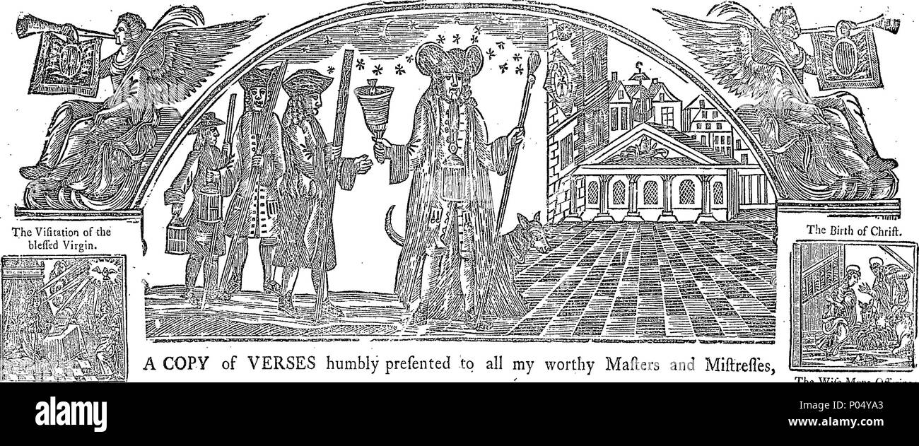 . Englisch: Fleuron aus Buch: eine Kopie der Verse demütig zu alle meine würdiger Meister und Geliebten, in der Pfarrei von Christ-Church, in der Grafschaft von Surry, von Edward Heddington, Portier und cryer. 73 eine Kopie der Verse demütig zu alle meine würdiger Meister und geliebten Fleuron N 015647-3 Stockfoto