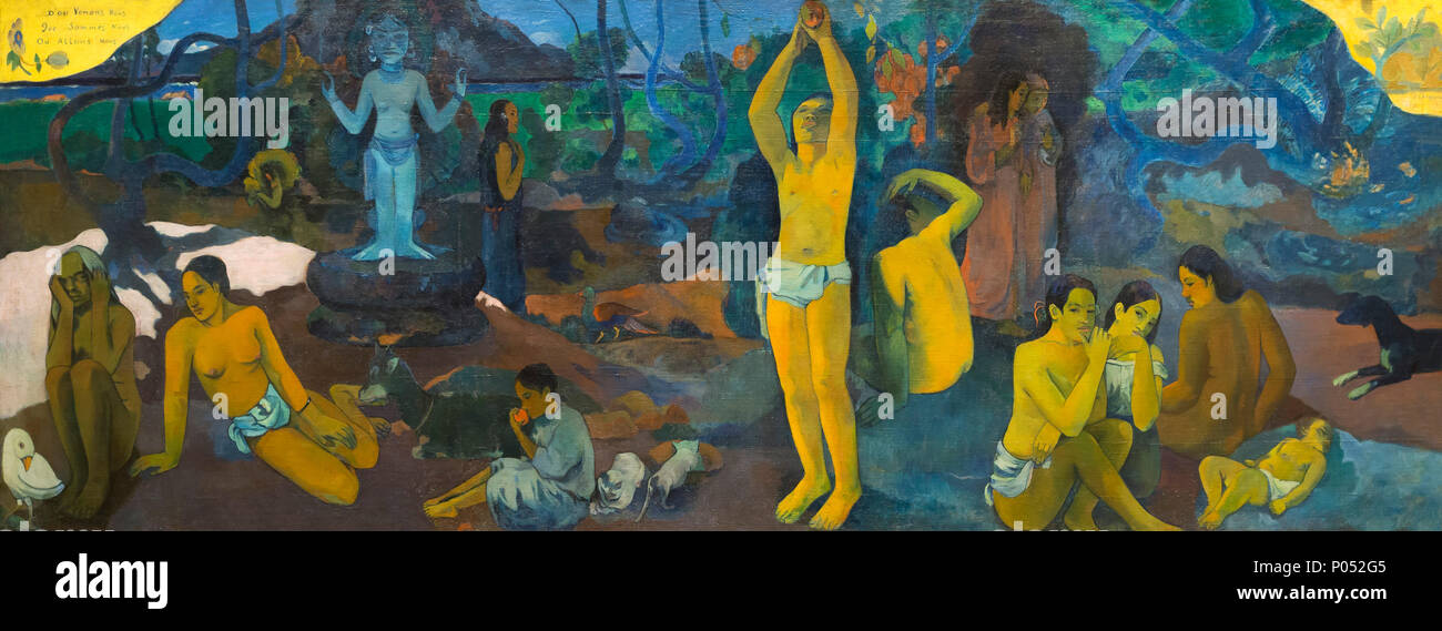Wo kommen wir her? Was sind wir? Wo Sind Wir? Paul Gauguin, 1897-1898, Museum der Bildenden Künste, Boston, Mass, USA, Nordamerika Stockfoto