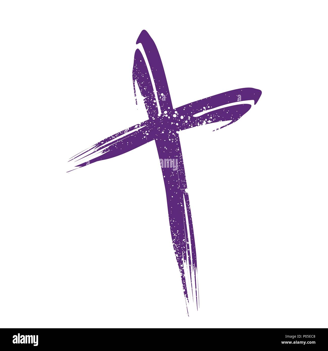 Kruzifix Kreuz Pinselstriche Vektor Symbol Grafik Logo Design Stock Vektor