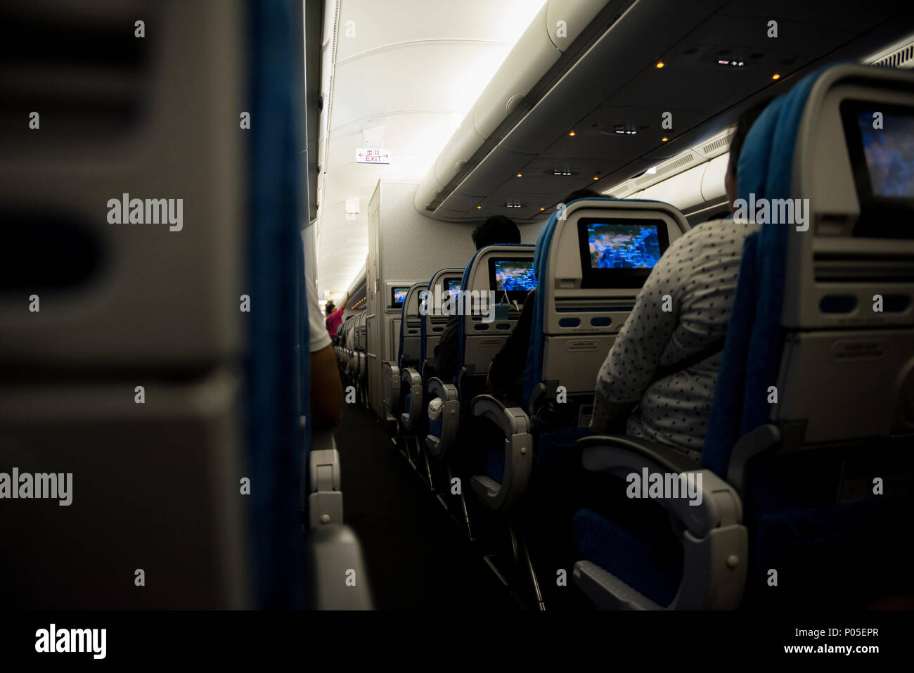 Hong Kong, Hong Kong. 08 Juni, 2018. Ein Foto auf ein Interieur mit Cathy Pacific Flugzeug in Hongkong. 8. Juni 2018 Credit: Vernon Yuen/Pacific Press/Alamy leben Nachrichten Stockfoto