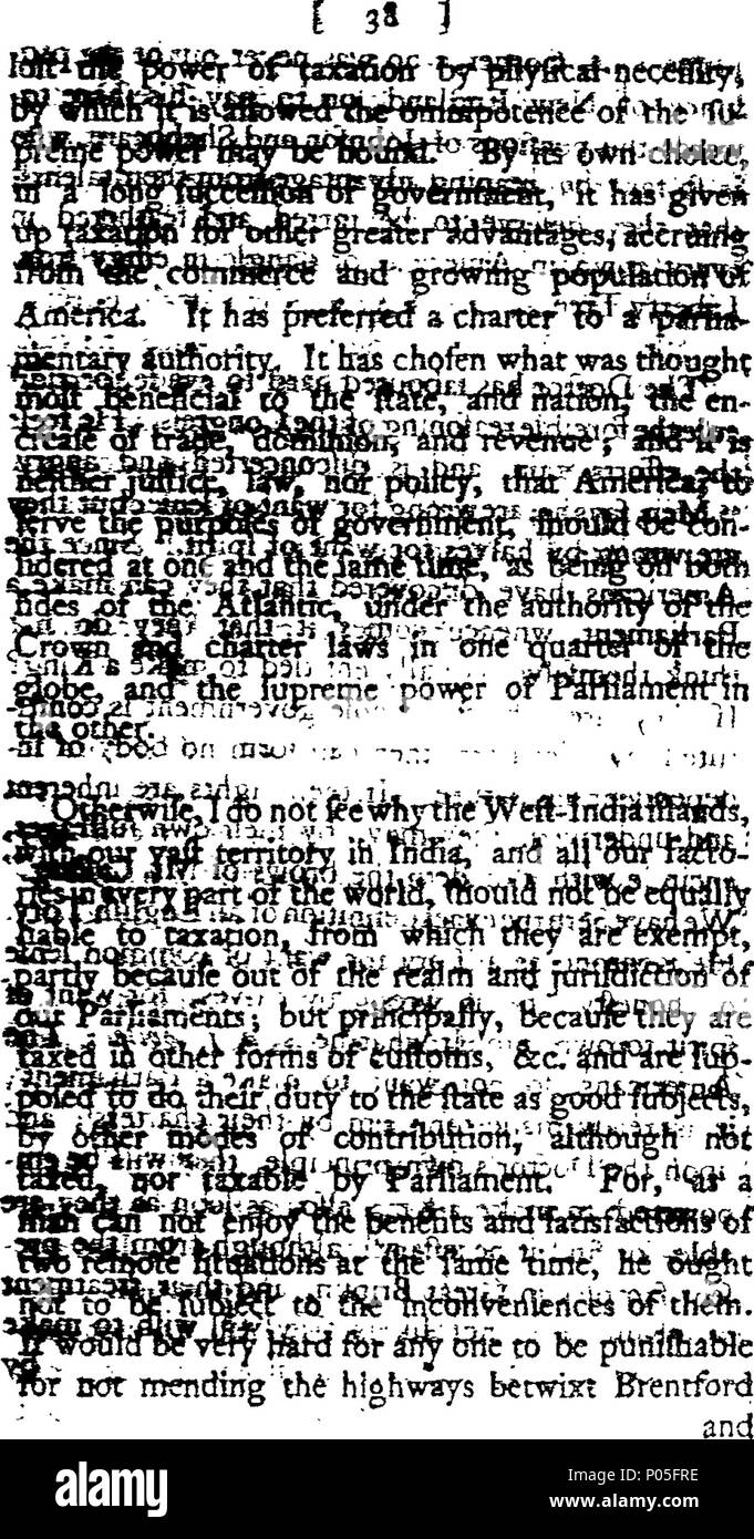 . Englisch: Fleuron aus Buch: eine Verteidigung der Beschlüsse und die Adresse des amerikanischen Kongresses, in Erwiderung auf die Besteuerung keine Tyrannei. Vom Autor von Regulus. Zu denen hinzugefügt werden, allgemeine Bemerkungen zu den führenden Prinzipien dieser Arbeit, wie in der London Evening Post der 2 d und 4. Mai veröffentlicht; und eine kurze Kette aus Abzügen von eine klare Position der Vernunft und der Erfahrung. 80 eine Verteidigung der Beschlüsse und die Adresse des amerikanischen Kongresses, in Erwiderung auf die Besteuerung keine tyrannei Fleuron T 053569-4 Stockfoto