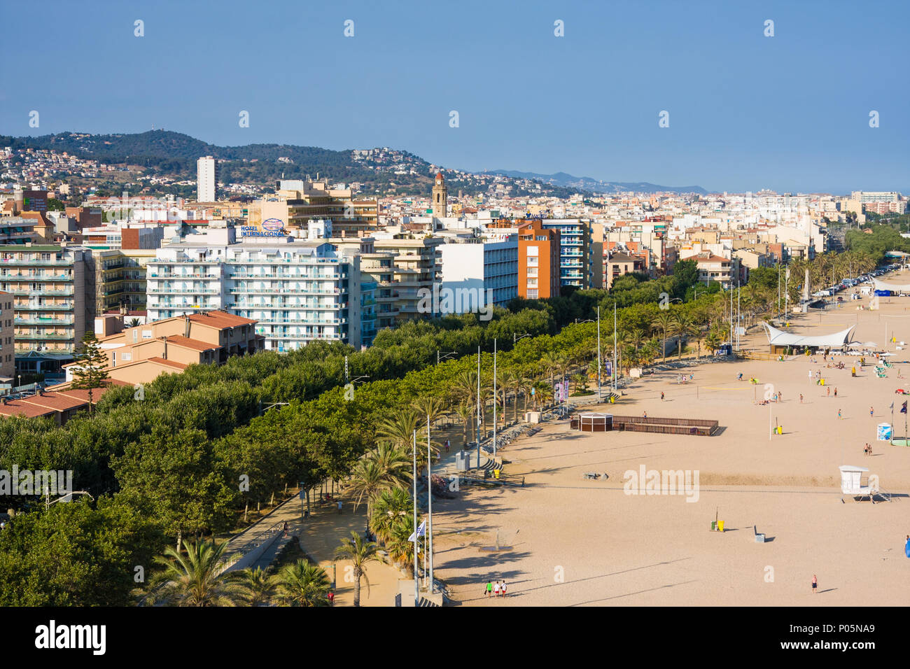 Strände und Küste in Calella. Katalonien. Spanien Stockfoto