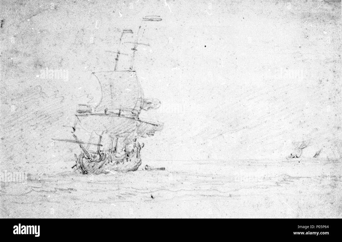 Englisch Ein Holländisches Schiff Lager In Einem Leichten