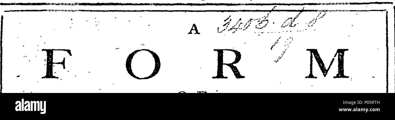 . Englisch: Fleuron aus Buch: eine Form des Gebets und der Dankbarkeit gegenüber dem allmächtigen Gott, am Morgen und Abend Service verwendet werden, nach den allgemeinen Thanksgiving, in England, Wales und der Stadt Berwick upon Tweed, am Sonntag, den 18. Februar 1759, für die Vergehen der Staupe, die in letzter Zeit unter den gehörnten Rinder in diesem Königreich wütete. Durch seine spezielle Majestät Befehl. 99 eine Form von Gebet und Danksagung an den allmächtigen Gott fleuron T 069784-1 Stockfoto