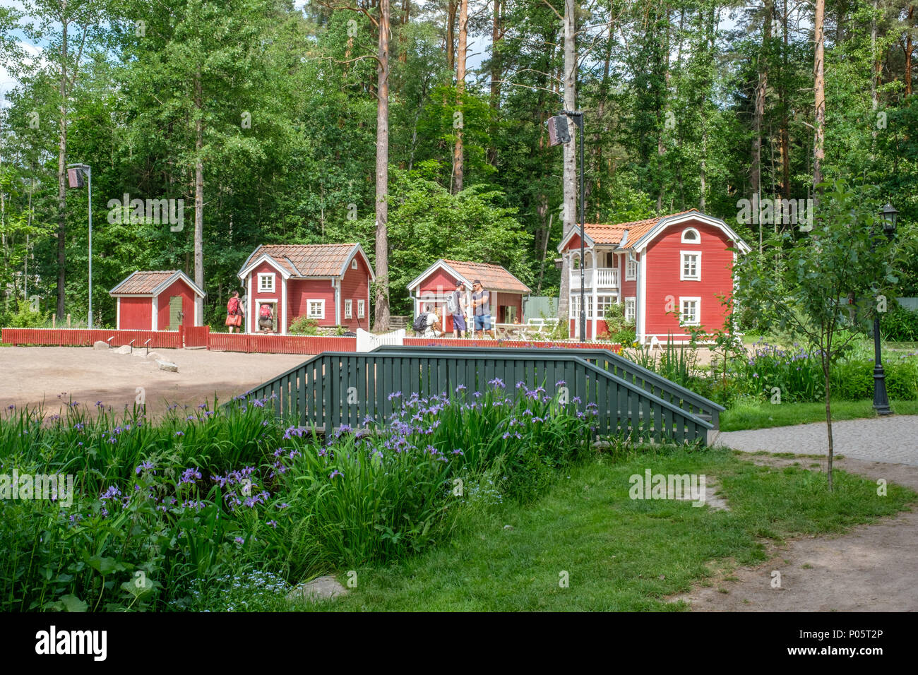 Astrid Lindgrens Welt in Vimmerby. Dies ist ein beliebter Themenpark in Schweden auf der Grundlage der Märchen und Geschichten von Astrid Lindgren. Stockfoto