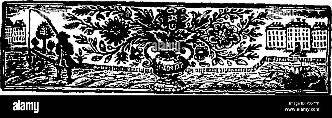 . Englisch: Fleuron aus Buch: eine Demonstration von einigen der wichtigsten Abschnitte von Sir Isaac Newton die Prinzipien der Naturphilosophie. In dem seine eigenartige Methode der Behandlung, die nützliche betrifft, erklärt wird, und einige der Chief Phaenomena des Systems der Welt angewandt. Von John Clarke, D.D. Dekan von Sarum. 81 eine Demonstration von einigen der wichtigsten Abschnitte von Sir Isaac Newton die Prinzipien der Naturphilosophie Fleuron T 144750-7 Stockfoto