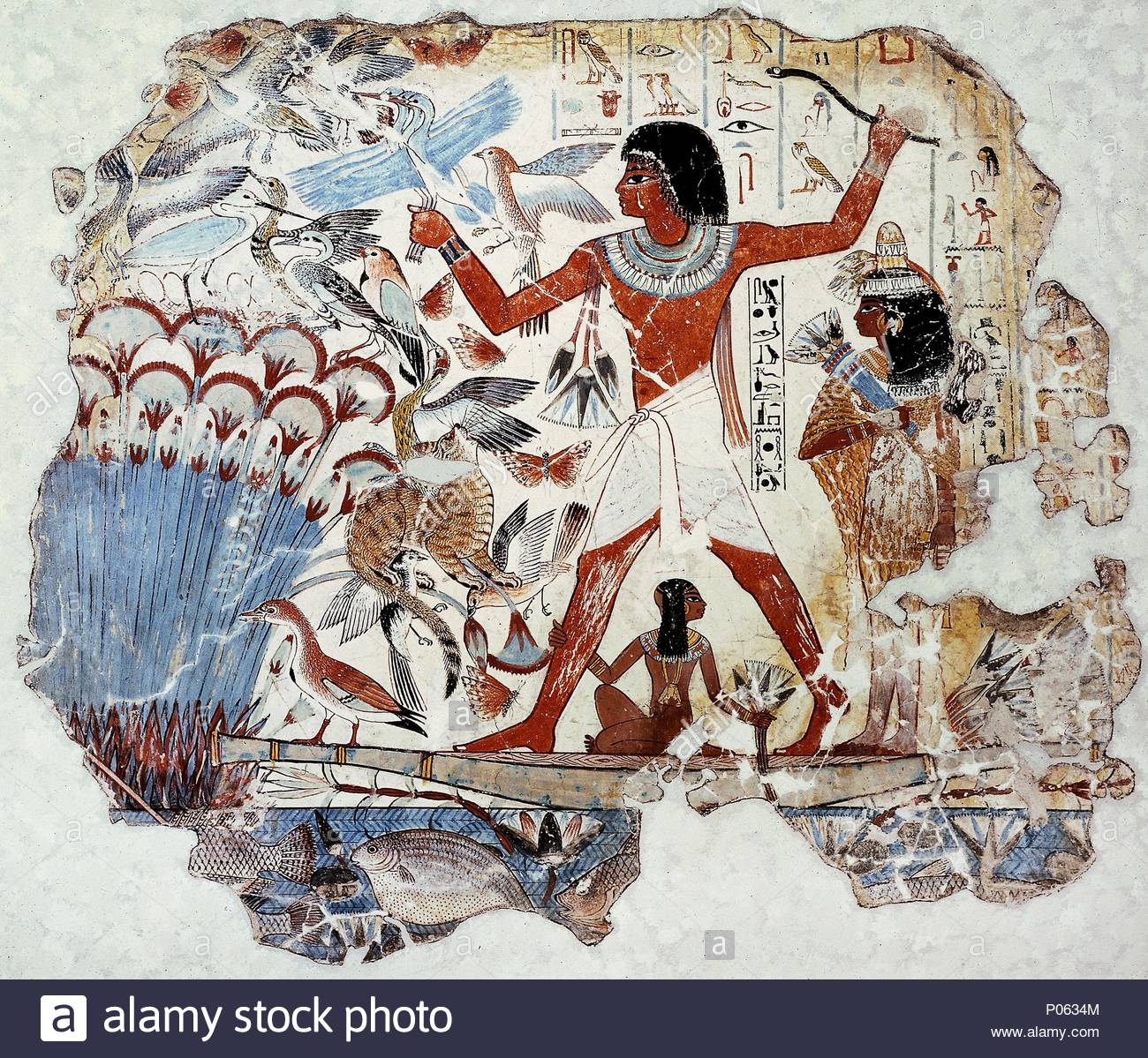 Wall Painting Tomb Of Nebamun Stockfotos & Wall Painting Tomb Of