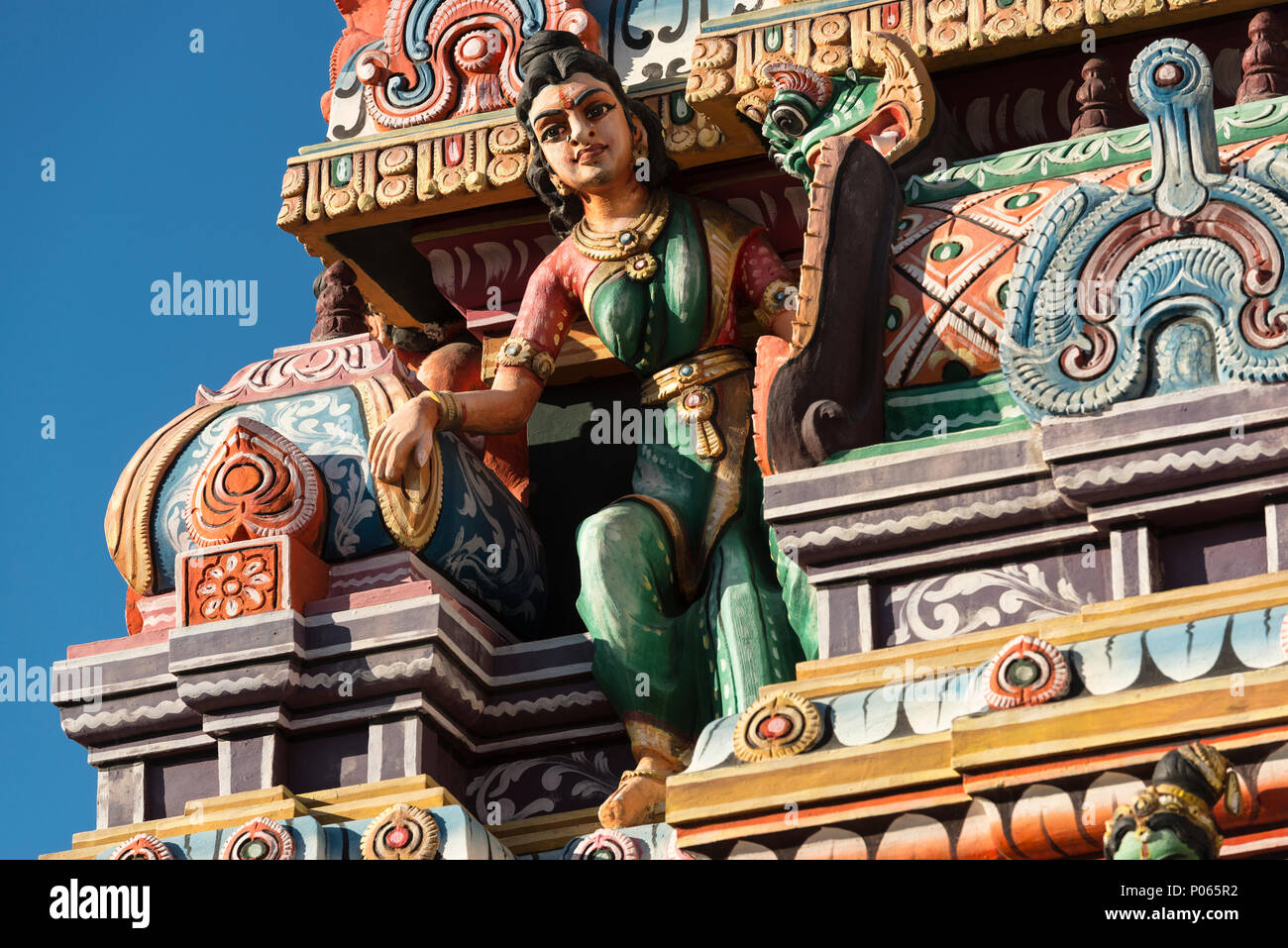 Mariamen Tempel, in der Nähe von North Bus Terminal, Downtown Port Louis, Mauritius (Vollständiger Name - der neuste Change Shrimadu Kannadur Mariamen Tirukkovil) Stockfoto