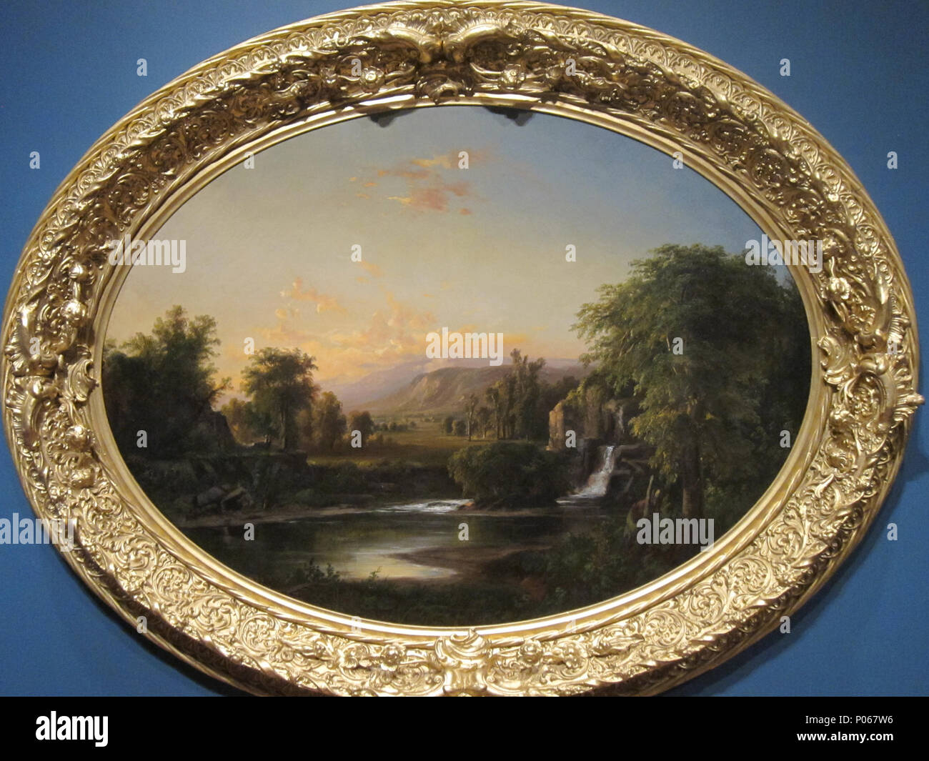 . Landschaft mit Wasserfall. Landschaft mit Wasserfall. 1853 4 "Landschaft mit Wasserfall' von Robert Scott Duncanson, 1853, Cincinnati Art Museum Stockfoto