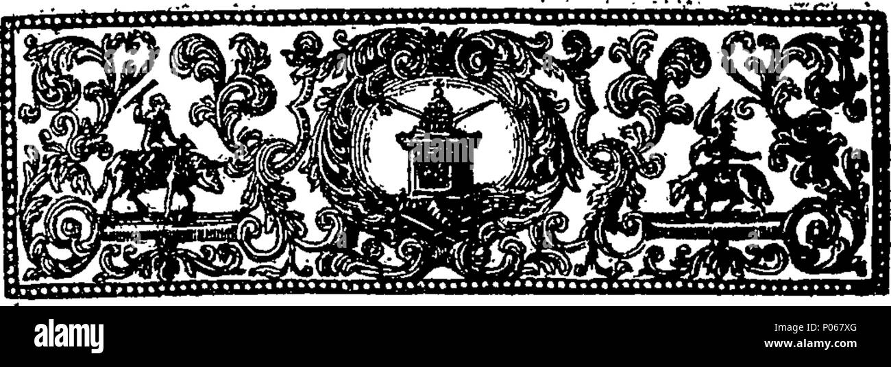 . Englisch: Fleuron aus Buch: ein dramatick Unterhaltung, genannt der Nekromant; oder, Harlekin Doktor Faustus. Wie im Theatre Royal in Lincoln's - Inn-Fields durchgeführt. Die neunte Ausgabe. Mit dem Präfix, eine kurze Zusammenfassung von Doktor Faustus; und wie er kam, ein Magier gelten. 97 ein dramatick Unterhaltung, genannt der Nekromant; oder, Harlekin Doktor Faustus Fleuron T 147278-6 Stockfoto