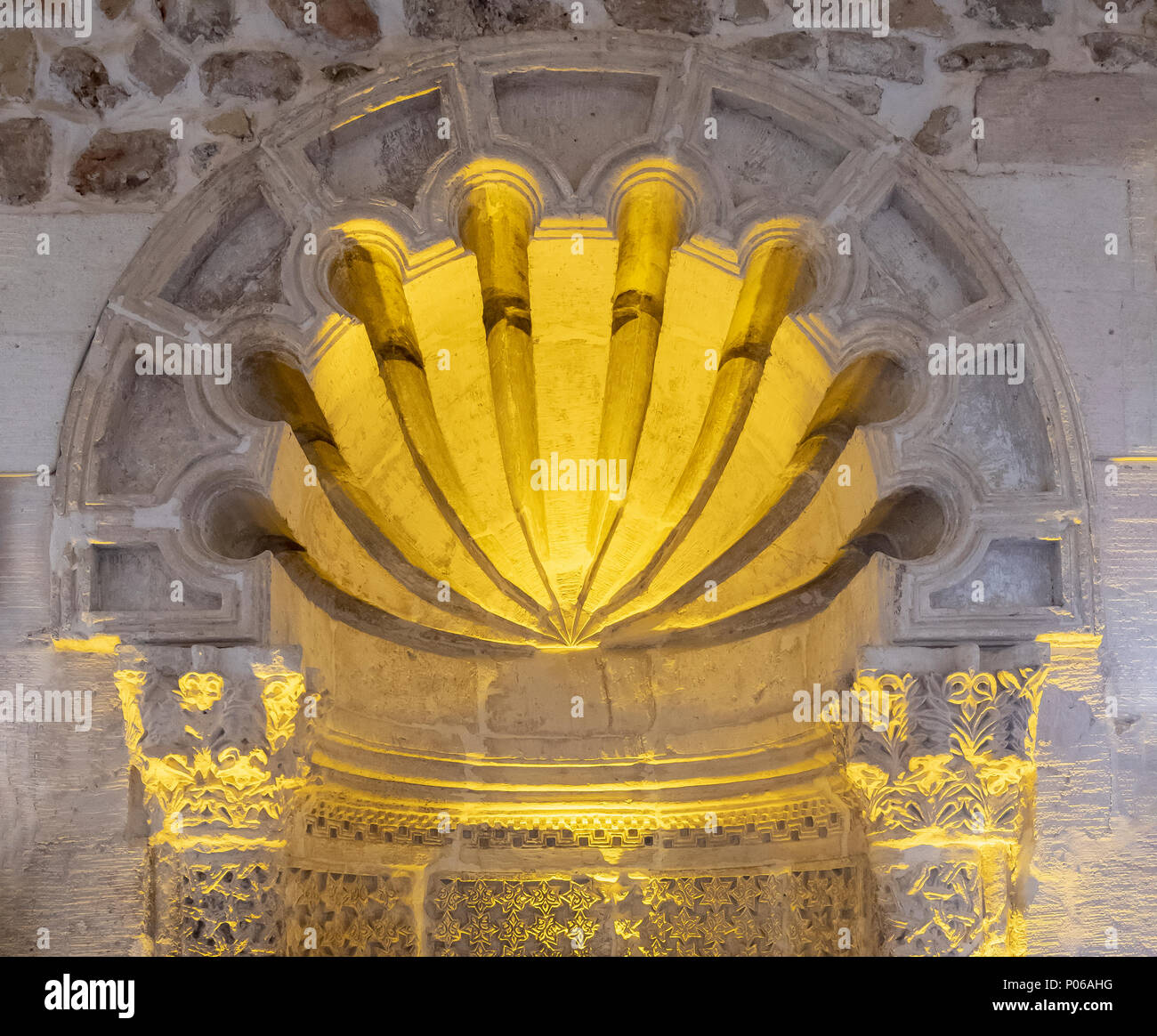 Von Mihrab der Kubettin Ilgazi Grab Detail in Mardin Stockfoto