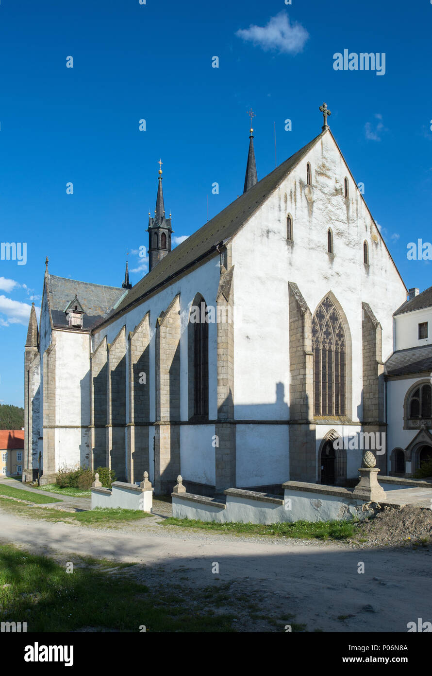 Hohenfurth, Tschechien, Klosterkirche des Kloster Vyšší Brod Stockfoto