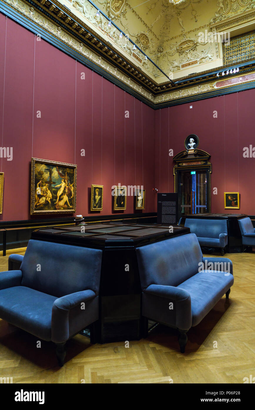 Wien, Österreich - 22. Oktober 2017: Tizian Hall des Kunsthistorischen Museums oder Kunsthistorische Museum Stockfoto