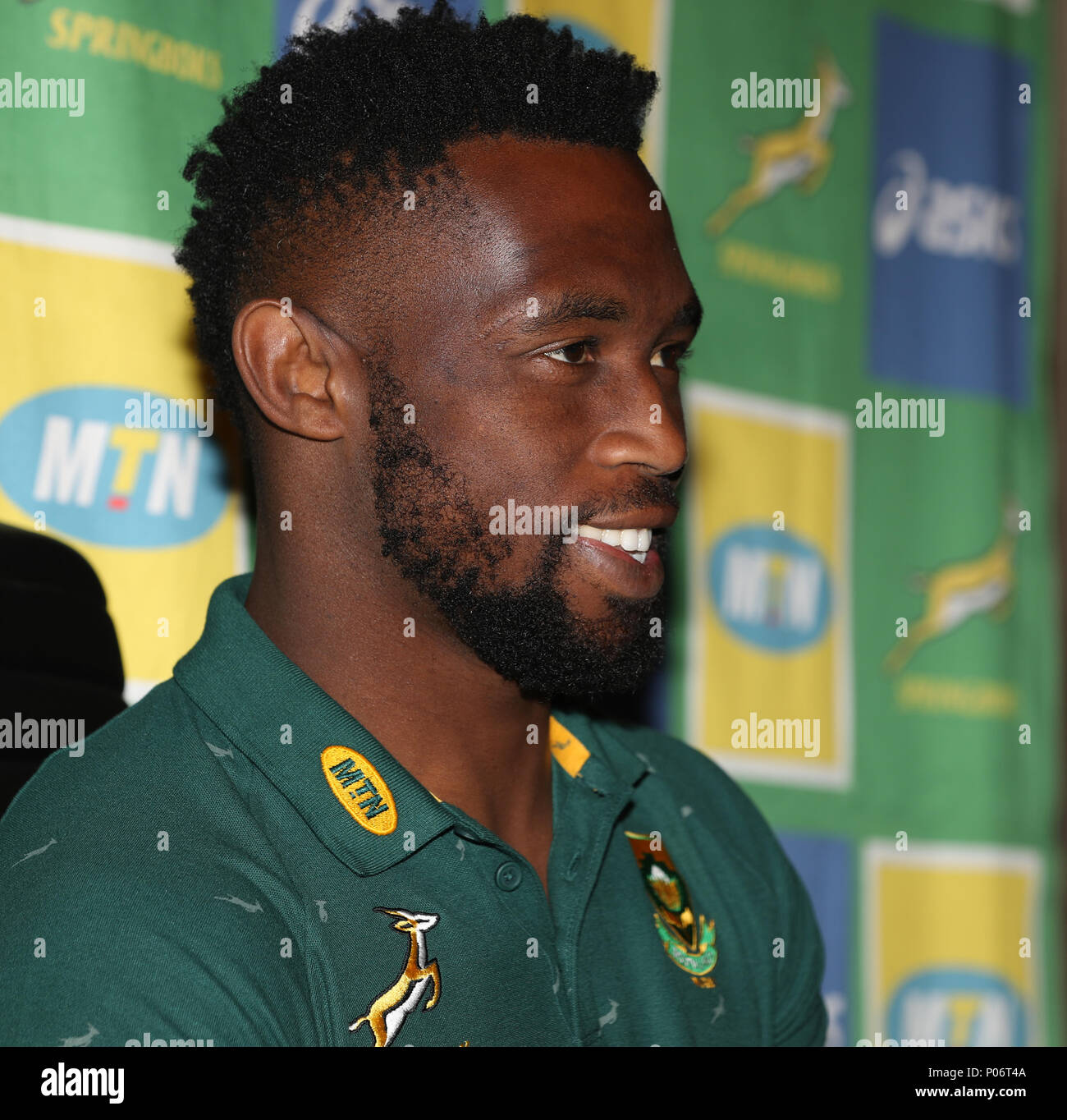 Johannesburg, Südafrika. 8. Juni 2018. Siya Kolisi (Kapitän) von Südafrika während des Südafrikanischen - Springbok Captain's Media Briefing, Tsogo Sun Montecasino Hotel Johannesburg Credit: Aktion plus Sport/Alamy leben Nachrichten Stockfoto