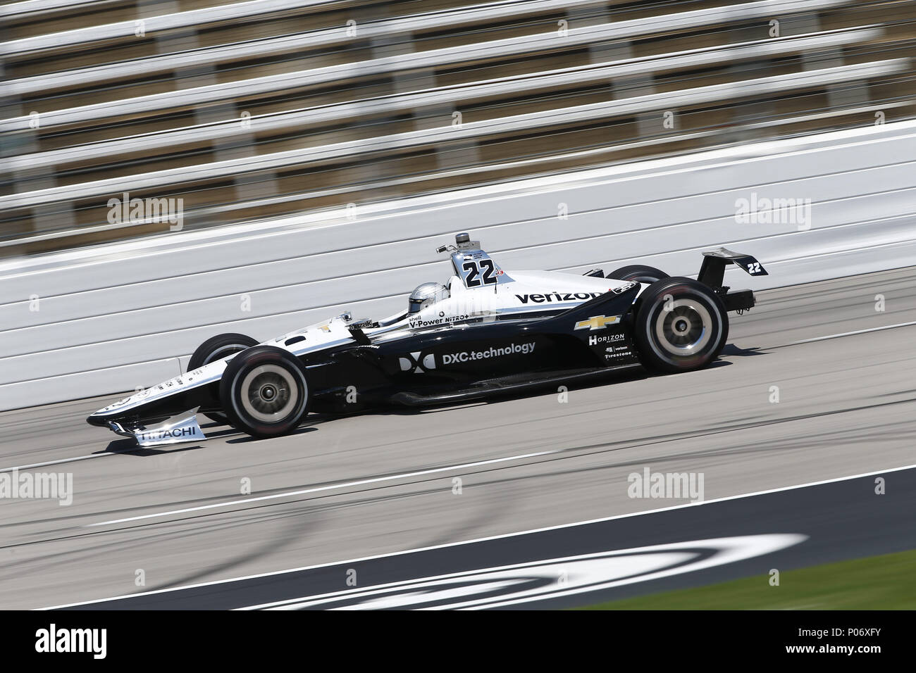 Fort Worth, Texas, USA. 8. Juni 2018. SIMON PAGENAUD (22) von Frankreich auf die Spur für die DXC-Technologie 600 an der Texas Motor Speedway in Fort Worth, Texas zu üben. Credit: Justin R. Noe Asp Inc/ASP/ZUMA Draht/Alamy leben Nachrichten Stockfoto