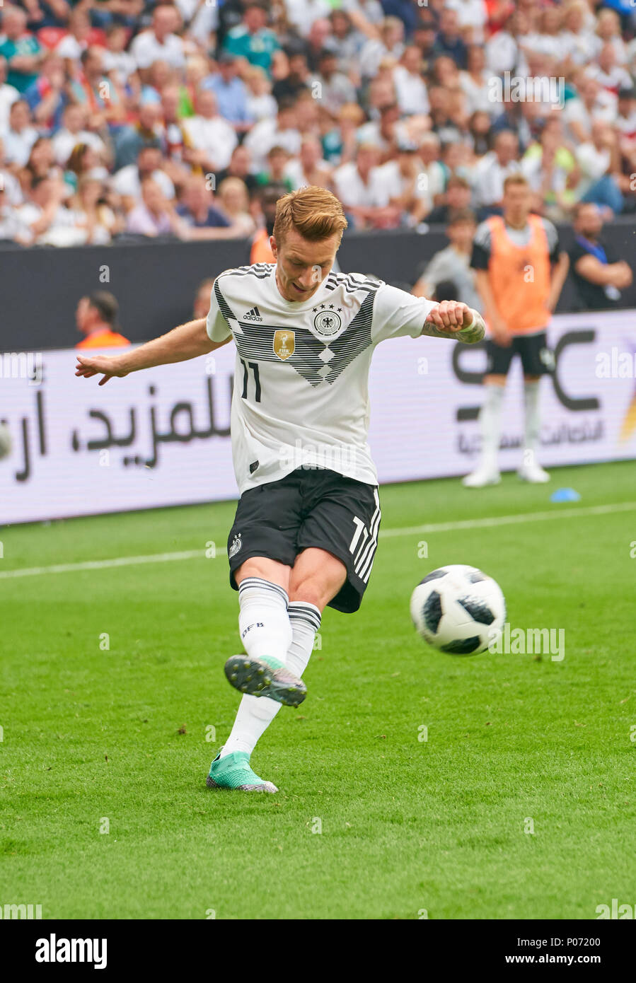 Leverkusen, Deutschland, 8. Juni 2018. Deutschland - Saudi-Arabien, Fußball, Leverkusen, Juni 08, 2018 Marco Reus, 11 DFB DEUTSCHLAND - Saudi-arabien 2-1 Freundschaftsspiel, deutscher Fußball-Nationalteam, DFB, Saison 2017/2018, Juni 08, 2018 in Leverkusen, Deutschland. © Peter Schatz/Alamy leben Nachrichten Stockfoto