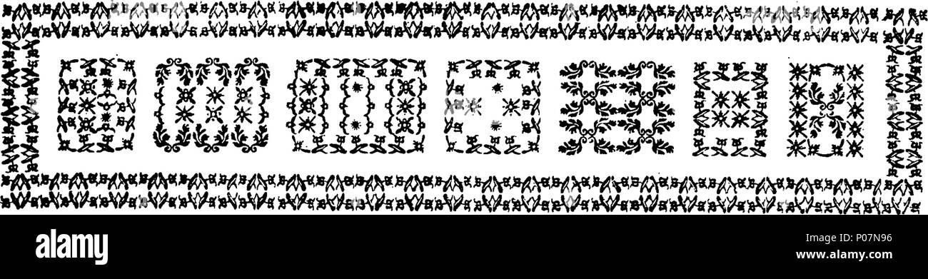 . Englisch: Fleuron aus Buch: eine geografische Darstellung der Karte von Indien, aus dem Französischen von Monr übersetzt. D'Anville, ... mit einigen Erläuterungen und Anmerkungen, die von William Herbert, hydrographer. 110 Eine geografische Darstellung der Karte von Indien, aus dem Französischen von Monr Fleuron T 112942-12 übersetzt Stockfoto