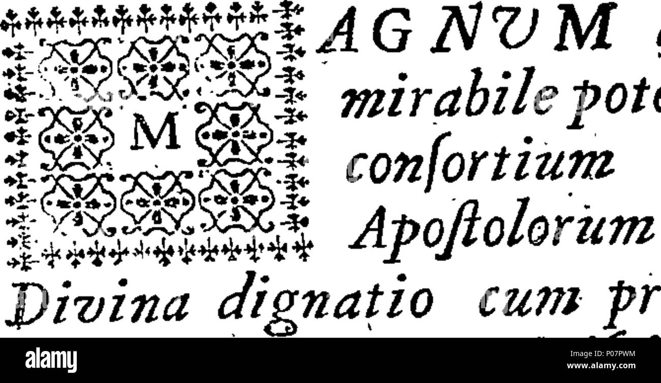 . Englisch: Fleuron aus Buch: eine Predigt von Papst Clemens XI. Wie liefern würde, das von ihm in St. Peter im Vatikan. Am Fest der heiligen Apostel Petrus und Paulus, im Jahre des Herrn 1717, die anlässlich der Pretender ist dort vorhanden sind. 114 eine Predigt von Papst Clemens XI Fleuron T 199260-1 Stockfoto