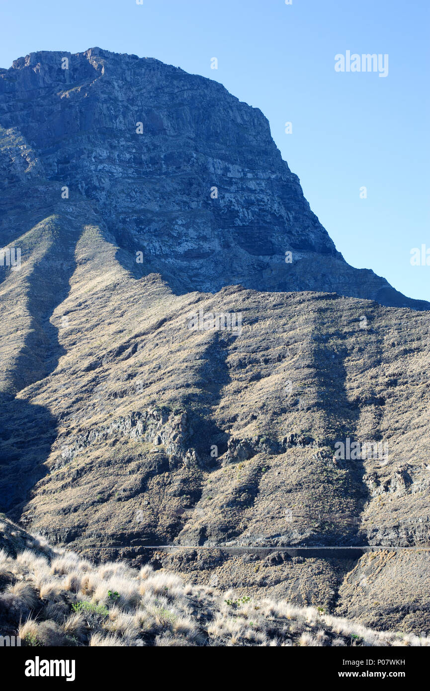 El Risco Faneque Faneque oder - 7. höchste Klippe der Welt 1027 m, Gran Canaria, Spanien Stockfoto