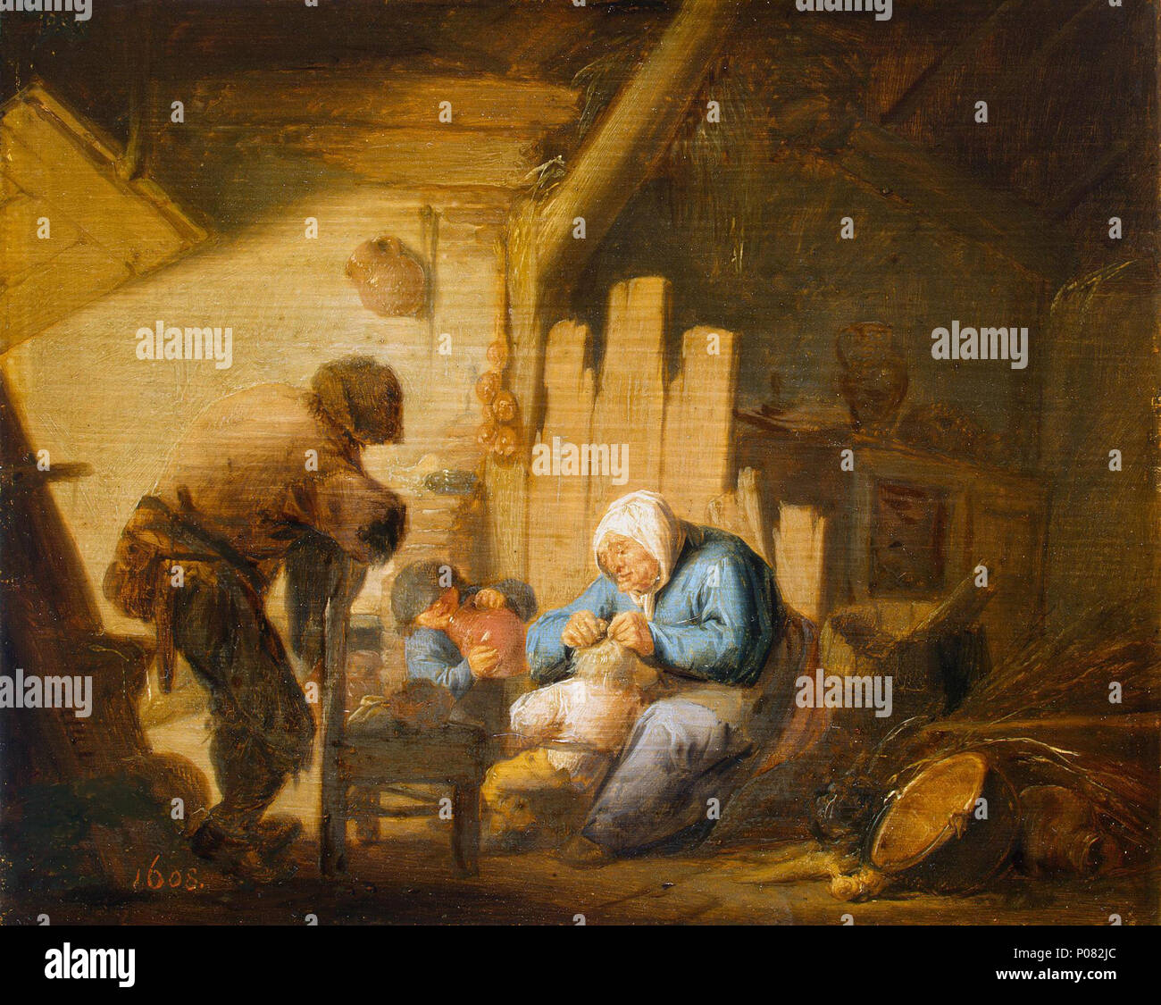 . Dieses Objekt ist in RKDimages, Datenbank der Niederländischen Institut für Kunstgeschichte indiziert, unter der Referenz 39809. Čeština | Deutsch | Français | македонски | Nederlands | +/-. Englisch: Der Sehsinn. 1635 268: Adriaen van Ostade - Sehvermögen Stockfoto