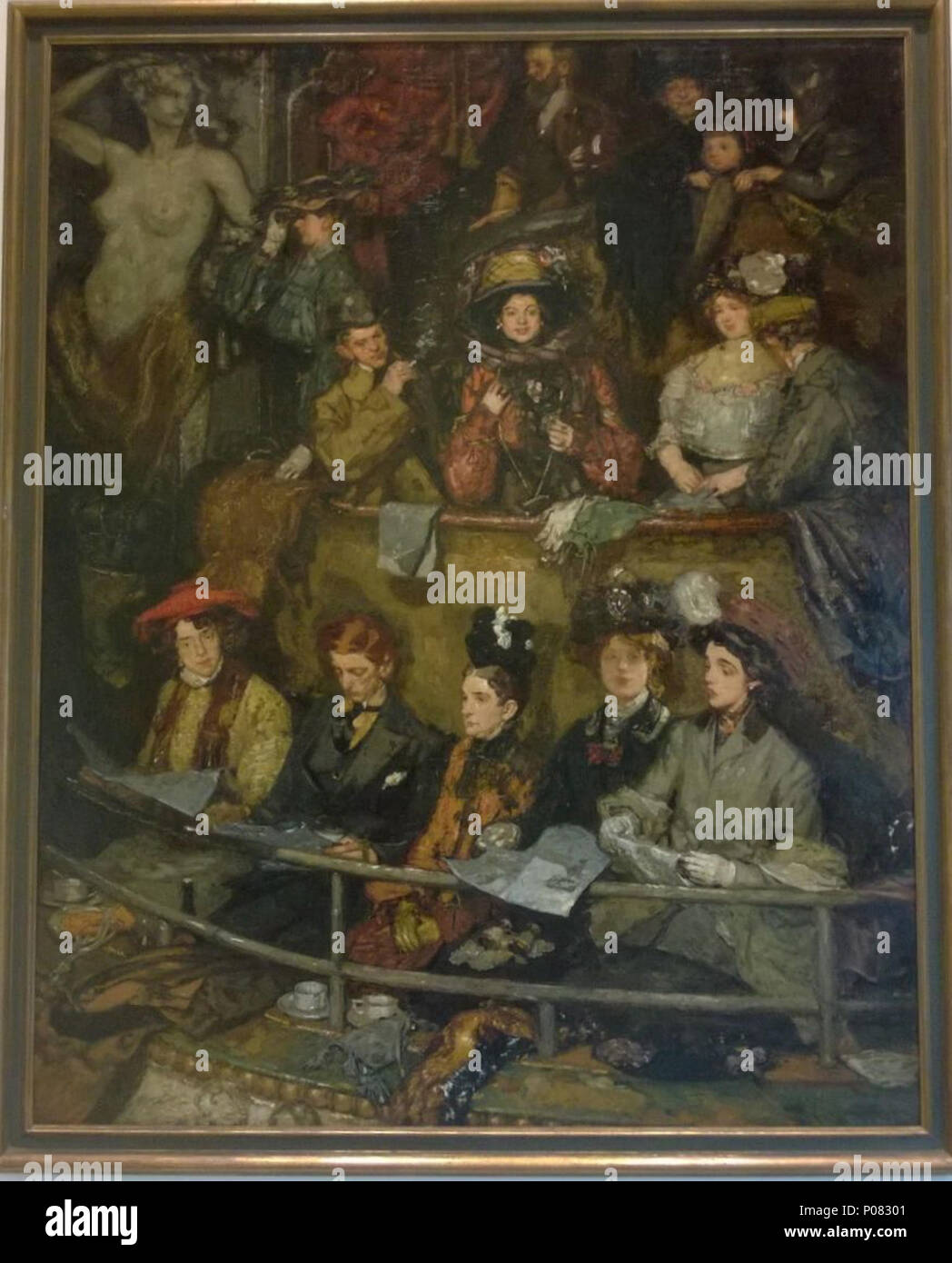 . Deutsch: Dieses Bild war ein Teil der Sammlung Goudstikker in 1940, die durch die ns-Plünderungen wurde während des zweiten Weltkriegs nach Deutschland entfernt. Es wurde von der niederländischen Regierung zurückgefordert und ist in der Sammlung des Theater Institut, die aber zu Goudstikker Erben zurückgegeben werden. Dieses Objekt ist in RKDimages, Datenbank der Niederländischen Institut für Kunstgeschichte indiziert, unter der Referenz 28827. Čeština | Deutsch | Français | македонски | Nederlands | +/-. Englisch: Pause: Schouwburgloge Nederlands Français: Entr'acte. 1912. Martin Kiel (1874 - 1943) Alternative Namen Martin Stockfoto