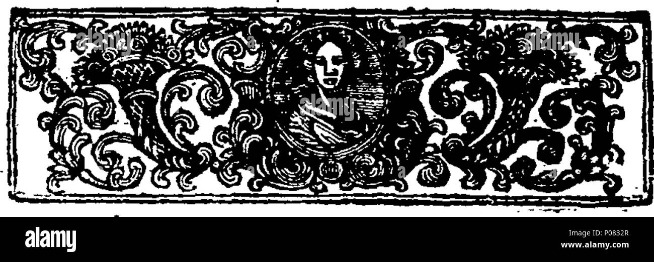 . Englisch: Fleuron aus Buch: ein Brief von ODER-d in den Farbtönen, zu seiner R-L-H-ss D-e von C-d in Flandern. 120 ein Brief von ODER-d in den Farbtönen, zu seiner R-L-H-ss D-e von C-d in Flandern. Fleuron T 037917-1 Stockfoto