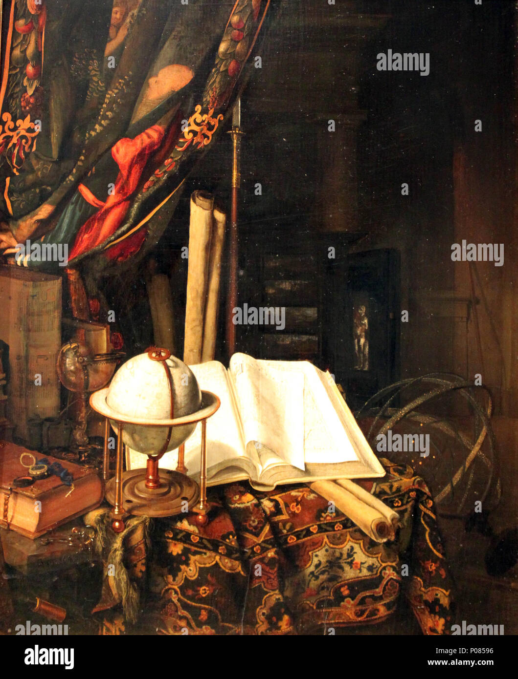 . Englisch: Stillleben mit Tapestry English: Stilleben mit Gobelinvorhang???????:????????? ? ??????? . 1669 17 1669 Heyden Stilleben mit Gobelinvorhang anagoria Stockfoto