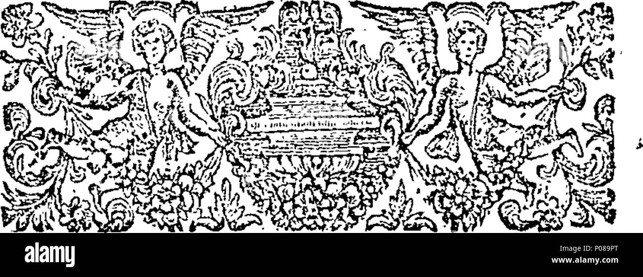 . Englisch: Fleuron aus Buch: ein echtes Konto des Lebens und der Versuch von William Andrew Horne, Esq; Butterly-Hall, in der Grafschaft von Derby; wer war in Nottingham Assisen, 10. August 1759 verurteilt, für den Mord an einem Kind im Jahr 1724 und dort ausgeführt am 11. Dezember, 1759. Mit dem vorangestellt. Ein besonderes Detail aller Umstände, die zur Entdeckung tendenziell der verdeckten Mord. 110 ein echtes Konto des Lebens und der Versuch von William Andrew Horne Fleuron T 078600-1 Stockfoto