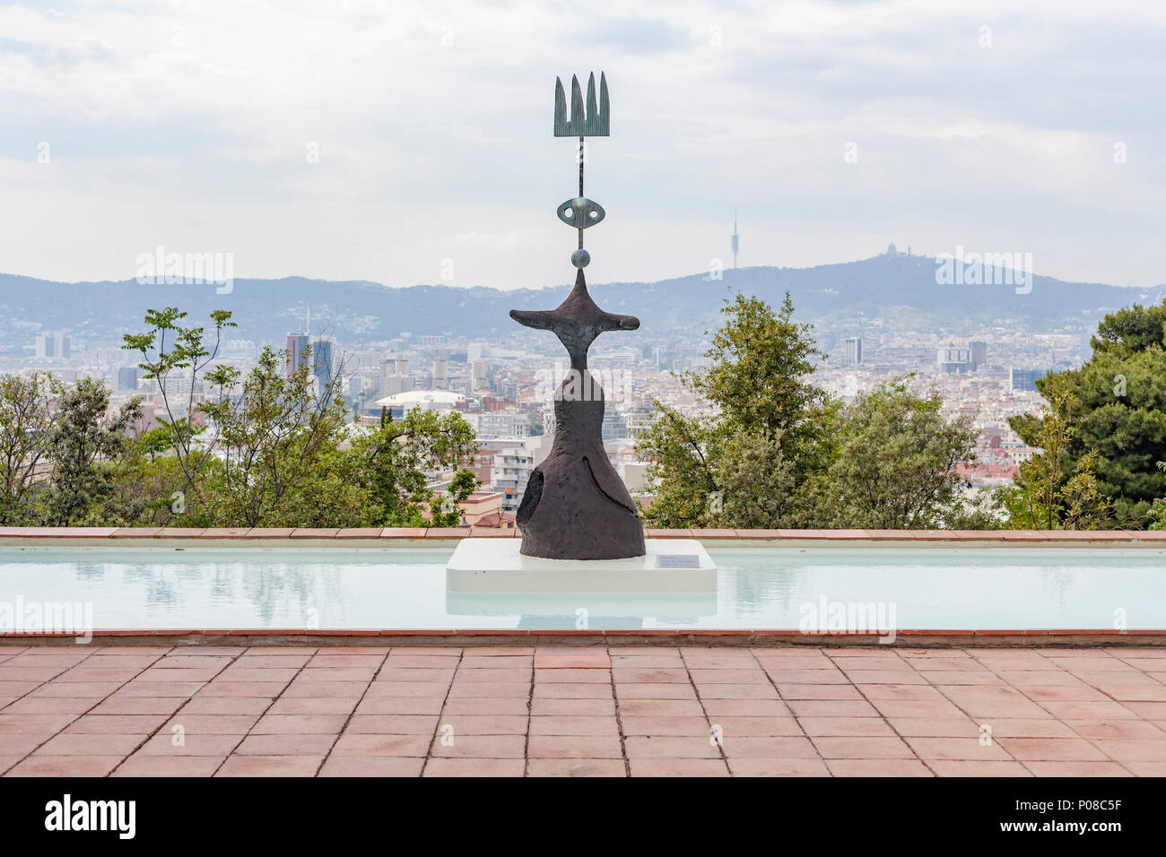 Joan Miro Foundation, Fundacio Miro, äußeren Gebäude von Josep Lluis Sert in Park Montjuic in Barcelona entworfen. Stockfoto