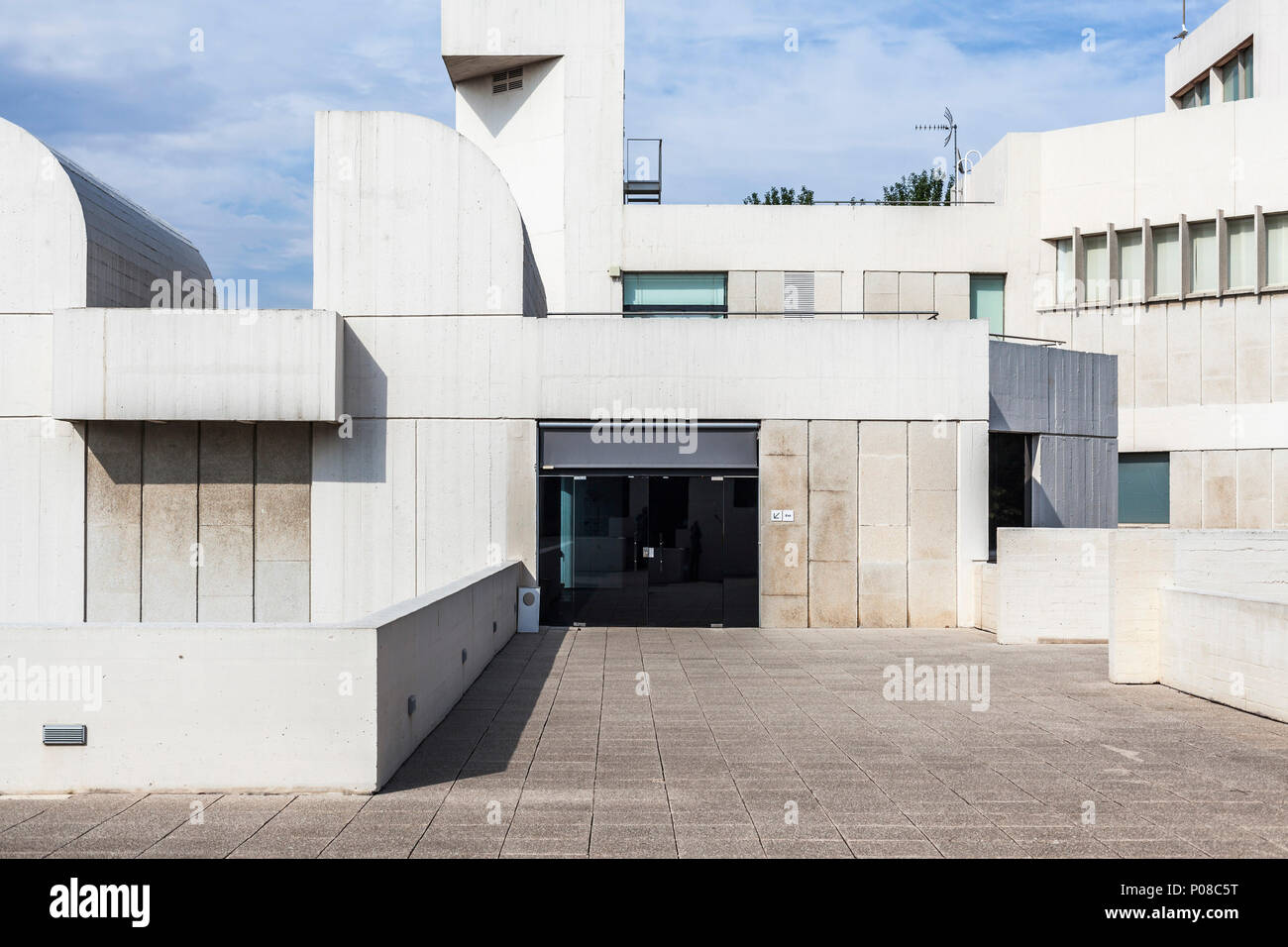 Joan Miro Foundation, Fundacio Miro, äußeren Gebäude von Josep Lluis Sert in Park Montjuic in Barcelona entworfen. Stockfoto