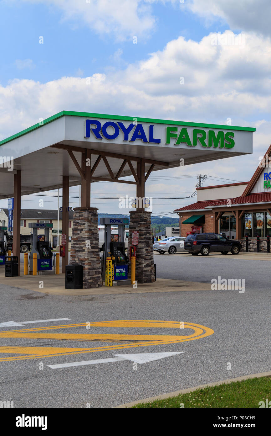 Wrightsville, PA, USA - Juni 7, 2018: Royal Farmen ist ein US-amerikanischer Convenience store Kette mit über 180 Standorten in der Mitte des Atlantischen Staaten. Stockfoto